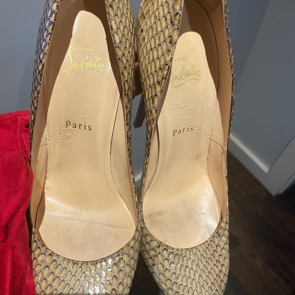 Christian Louboutin Size 40 1/2 Python Platforms - image 3